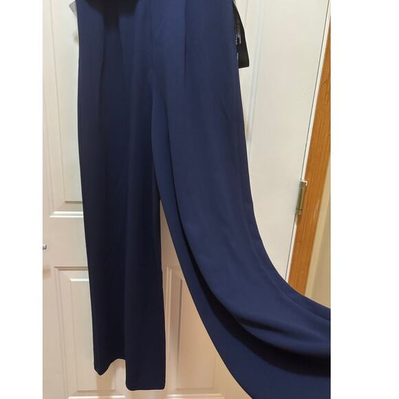 JS COLLECTIONS Womens Sleeveless Aubree Oversize Bow Jumpsuit 8 Navy 86411860 - Picture 9 of 14